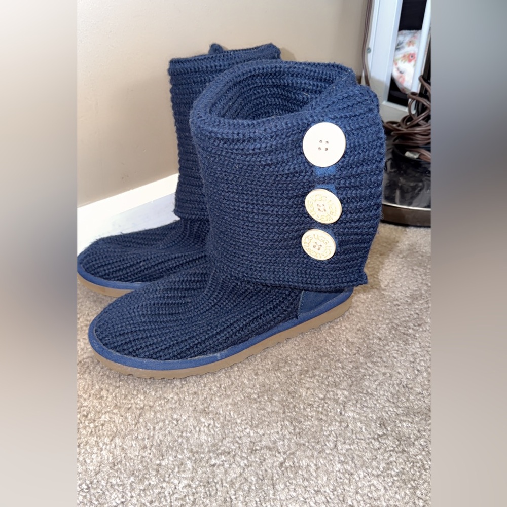 UGG Dark Blue Knit Boots